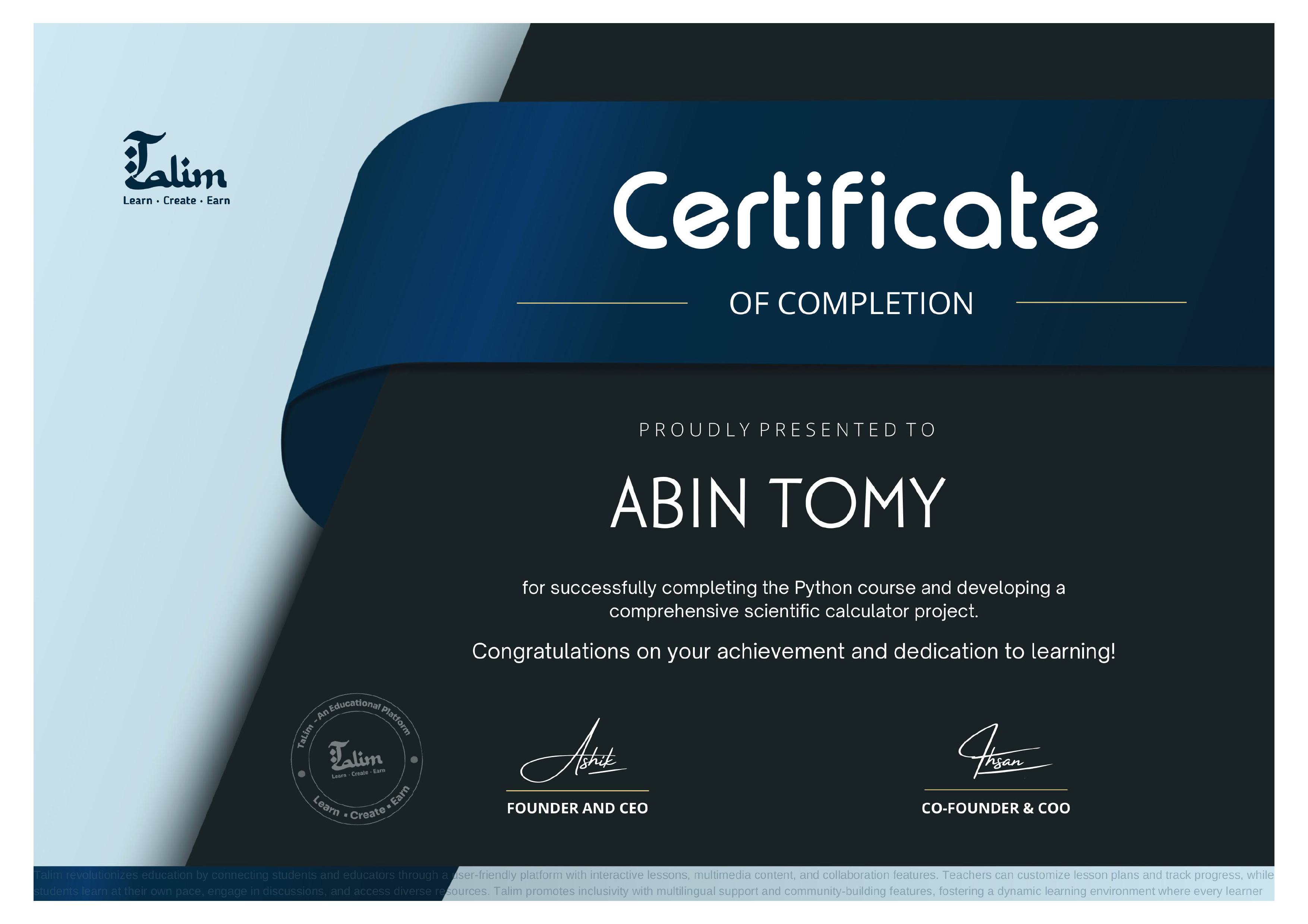 Python Certificate
